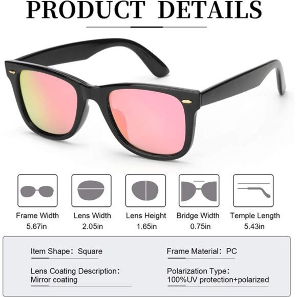 Classic Sunglasses for Women Polarized Driving Anti-Glare UV Protection - Picture 3 of 6